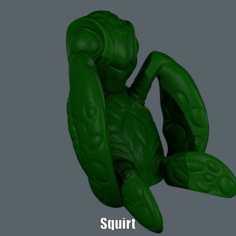 squirt die Schildkröte einfach drucken, ohne Unterstützung Kunst cartoon luifer disney pixar Abbildung finding nemo Modell pixate Skulptur supportless 3D print model - Mito3D