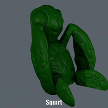 squirt die Schildkröte einfach drucken, ohne Unterstützung Kunst cartoon luifer disney pixar Abbildung finding nemo Modell pixate Skulptur supportless 3d print model - Mito3D