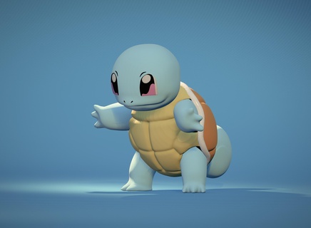 squirtle pokemon go pikachu sculpture art toy 3d print model - Mito3D