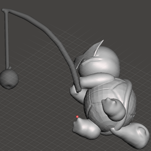 squirtle balıkçılık oyun pokemon 3D print model - Mito3D