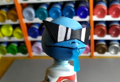 squirtle glasses toothpaste Home pokemon head hygiene 3d print model - Mito3D