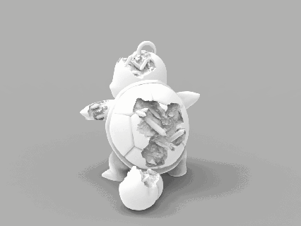 esquilo chaveiro Daniel Arsham estilo escultura cristais minerais arte Pokémon bulbasauro miado cubone charmander Charizard chave anel fracasso casa decoração 3d print model - Mito3D