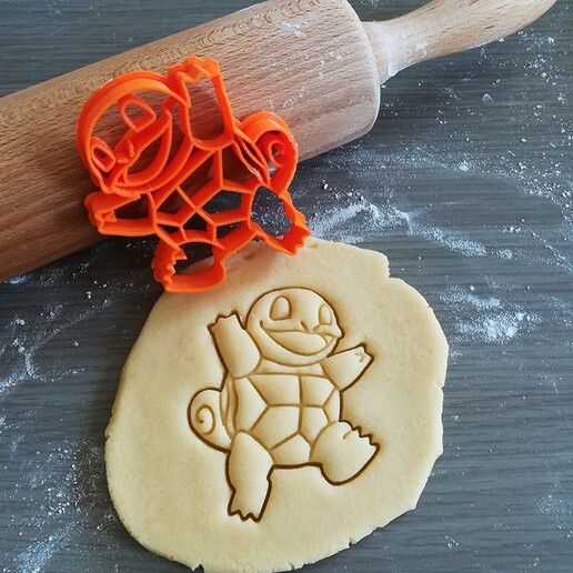 squirtle pokemon cookie cutter gaming animation baking dough shape kitchen bake cookies speculoos 3D print model - Mito3D