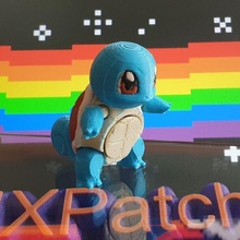 squirtle spinner - flexi articulated pok mon print place supports 3d print model - Mito3D