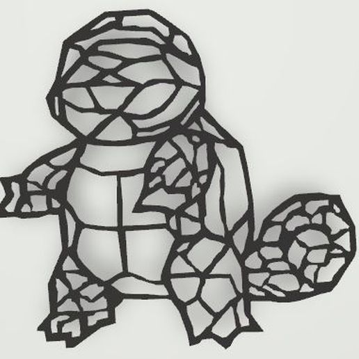 squirtle wall art 3D print model - Mito3D