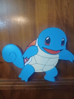 squirtle wall art keyhole full color pokemon water blue cute 3d pause layer 3d print model - Mito3D