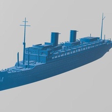 ss ile Francia Oceano transatlántico línea agua versión 3d print model - Mito3D