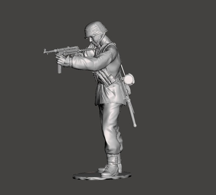 ss soldado ww2 mp40 juego guerra mundial alemán 3d print model - Mito3D