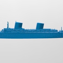 ss united ocean liner - waterline version new york ship boat states transatlantic vessel resin 1/1250 scale model stl golden age 3d print model - Mito3D