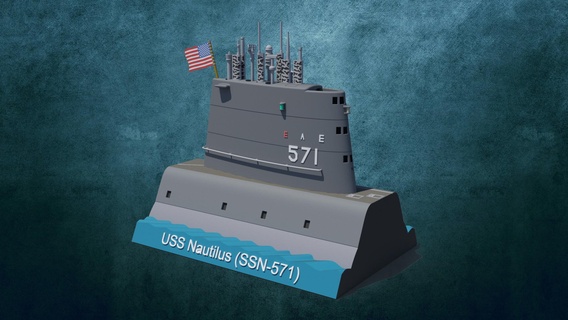 ssn Nautilus 571 Turm boot uboot Boot Stand 3d print model - Mito3D