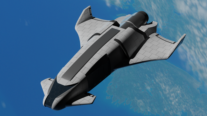 ssto spaceplane shuttle hermes spacecraft spaceship space plane ship orbit single stage to sci-fi science fiction orbital wings canards future 3d print model - Mito3D