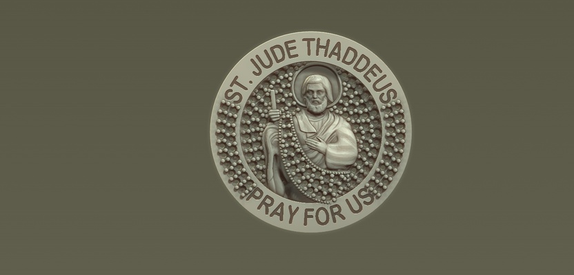 st jude thaddeus calcul modèle bijoux collier 3d print model - Mito3D