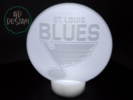 st Louis blues hokey disk ışık tealight okuma gece lambası nhl Spor Dalları oyun adam mağara cor Sanat ev çocuklar oda 3d print model - Mito3D