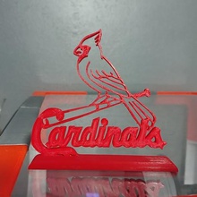 st louis cardinals logo art league major ball mlb baseball base statue shelf decoration desk stl missouri sports sport 3d print model - Mito3D