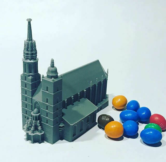 st mary's basilica - krakow poland building medieval temple tower church europe castle cathedral landmark catholic miniworld 3D print model - Mito3D