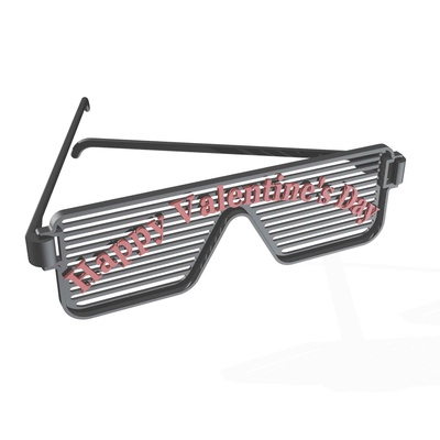 st valetnines glasses love 14 february valentines gift joke romantic 3d print model - Mito3D