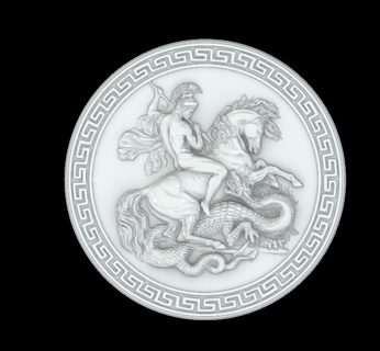 st George medalhão santo pingente patrono cavaleiro Dragão bravura cavalaria herói justiça 3d print model - Mito3D