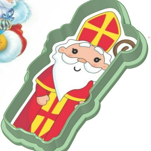 st Nicholas biscoito cortador papai noel claus Natal cozinha Ferramentas presente 3D print model - Mito3D