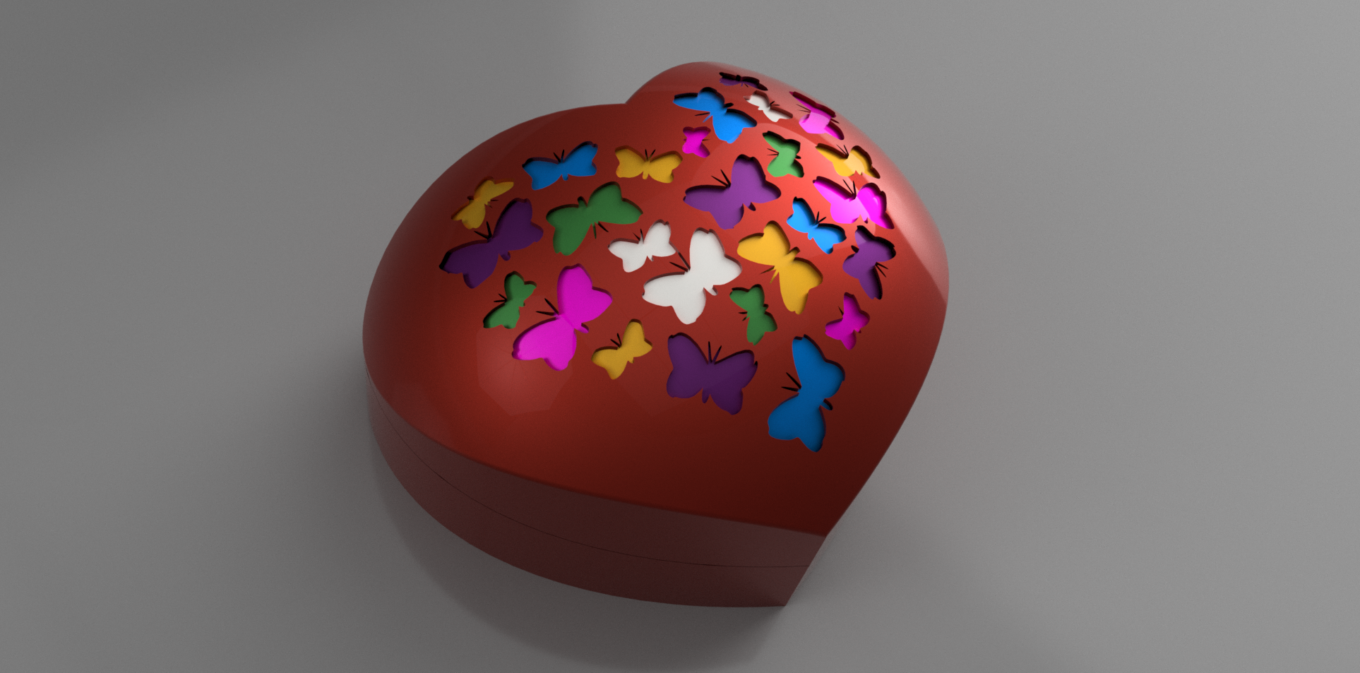st San Valentino farfalle santo cuore scatola vano amore matrimonio pacs gioielleria 3D print model - Mito3D