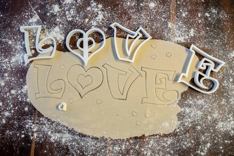 st valentine cookie cutter letters set 3d print model - Mito3D