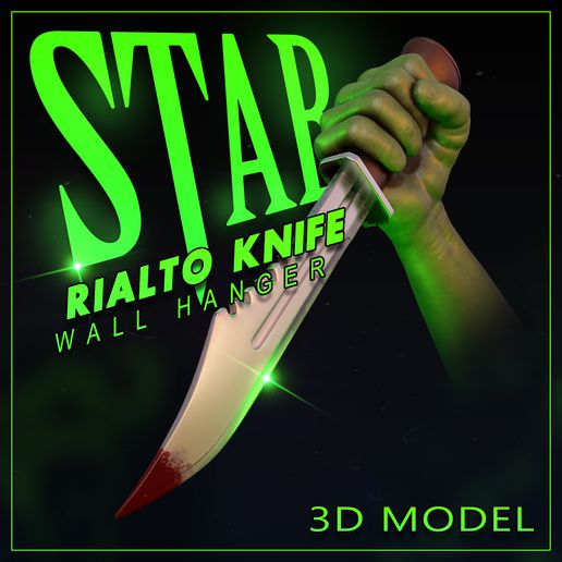 poignarder Rialto couteau mur cintre 3D print model - Mito3D