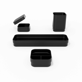apilar colección herramientas oficina caja lápiz papelería patas organizador escritorio 3d print model - Mito3D