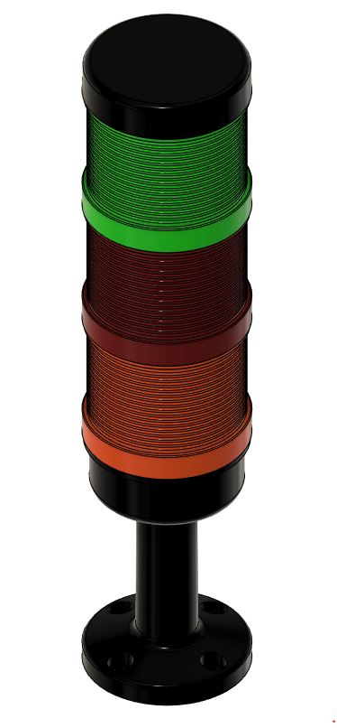 empiler lumière signal machine rouge vert Orange 3D print model - Mito3D