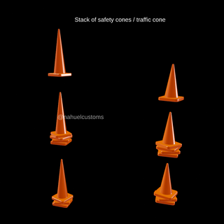 stack safety cones traffic cone Various stacked diecast slot rc r/c model kit diorama 3d print model - Mito3D
