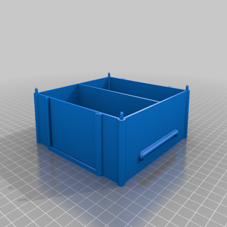 empilable bacs organisateur grand 1x1 espace rangement conteneurs 3d print model - Mito3D