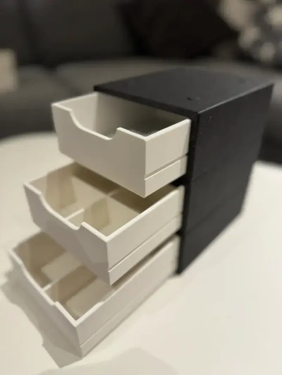 istiflenebilir çekmece konteyner v2 araçlar kutu araç durum kılıf kapak sandık çeşit göğüs çöp kutusu bölünmüş paketleme öğeler şifoniyer üstüne çeşitler 3d print model - Mito3D