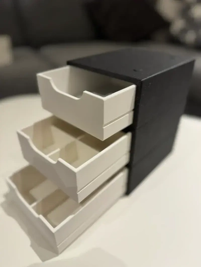 stapelbar schublade container v2 werkzeuge box werkzeug fall mantel deckel kiste sortiment truhe sortieren behälter split verpackung artikel kommode drauf 3d print model - Mito3D