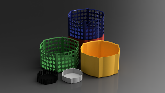 stackable flower shape box stackable box stackable box stack stackable stack  3d print model - Mito3D