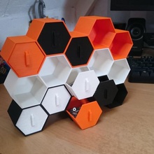 stapelbar Sechseck-Speicher home hexagon kein x-Kabel storage box - Organisation 3d print model - Mito3D