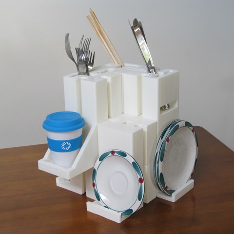 bac de réception blocs cuisine stockage la maison startcults modulaire 3D print model - Mito3D