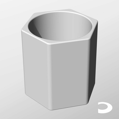 stacking containers ch162-200 infinite printable objects design modern contemporary gridfinity 240201 container box storage stackable modular hexagonal bowl ice bucket tub planter 3d print model - Mito3D