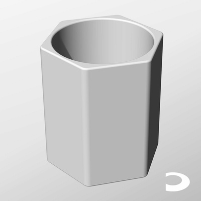 stacking containers ch162-220 infinite printable objects design modern contemporary gridfinity 240201 container box storage stackable modular hexagonal bowl ice bucket tub planter 3d print model - Mito3D