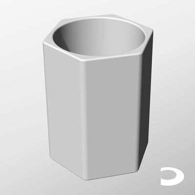 stacking containers ch162-250 infinite printable objects design modern contemporary gridfinity 240201 container box storage stackable modular hexagonal bowl ice bucket tub planter 3d print model - Mito3D