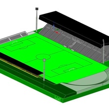 estádio polonês gks Katowice clube escala 1 800 modelo lukez 3d print model - Mito3D