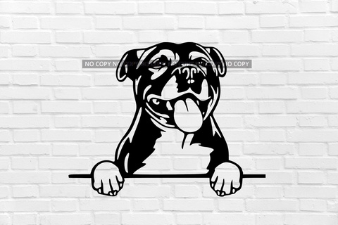 staffordshire bull terrier dog wall decoration Art lovely breed puppy mascot small toy miniature home art decor cave animal 2d sign 3d print model - Mito3D