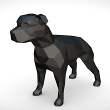 besetzt Staffordshire Stier Terrier Bullterrier Hund Säugetier Kunst Geschenk drucken 3dprint Tier Dekor Miniaturen Skulptur Statue Spielzeug 3d print model - Mito3D