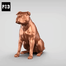 staffy v2 art dog animal toy pet figurines 3d print model - Mito3D