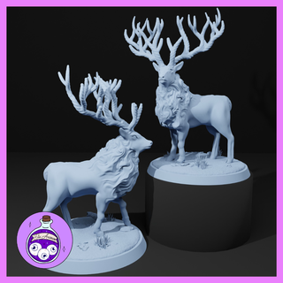 stag elk deer familiar steed mount hunt prey wildshape beastmaster druid ranger ttrpg dnd dungeonsanddragons miniature pathfinder 3d print model - Mito3D