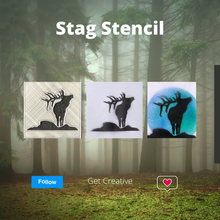stag - elk stencil 3d print model - Mito3D