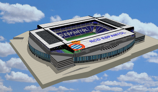 stage front stadium espanyol use 2023 soccer nfl nba mlb nhl spain 3d print model - Mito3D