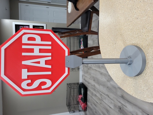 stahp sign home stop funny traffic 3d print model - Mito3D