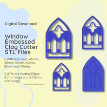 stained window debossed clay cutter - stl digital file download- 6 sizes 2 versions 3d print model - Mito3D