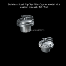 stainless steel flip filler cap model kit custom diecast rc slot 3d print model - Mito3D