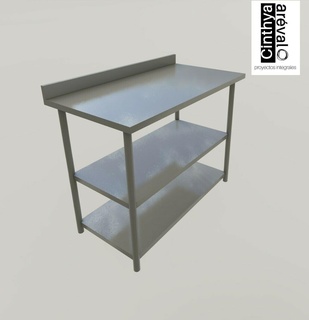 inoxydable acier mur table inférieur niveaux métal tables meubles 3d 3d print model - Mito3D
