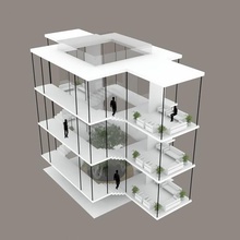 escada 02 moderno elemento arquitetura detalhe interior móveis universidade casa etapa 3d print model - Mito3D