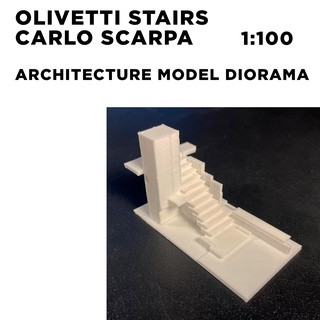 escada Olivetti carlo scarpa 1100 escala modelo pessoa Veneza Escadaria figura arquitetura diorama construção mobília 3d print model - Mito3D